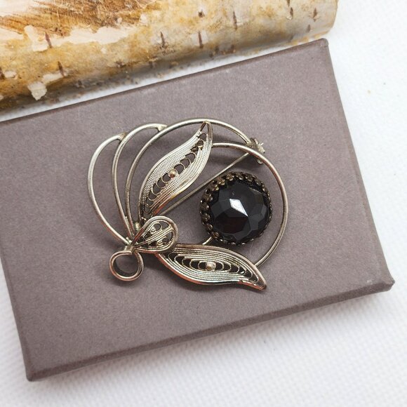 Western Germany Jewelry - Western Germany filigree brooch